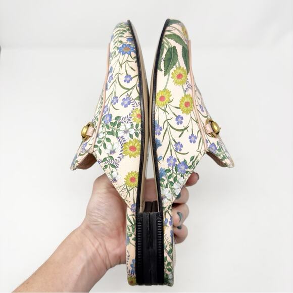 Gucci Princetown Flora Floral Horsebit Mules Loafers Size 38 - Picture 8 of 10